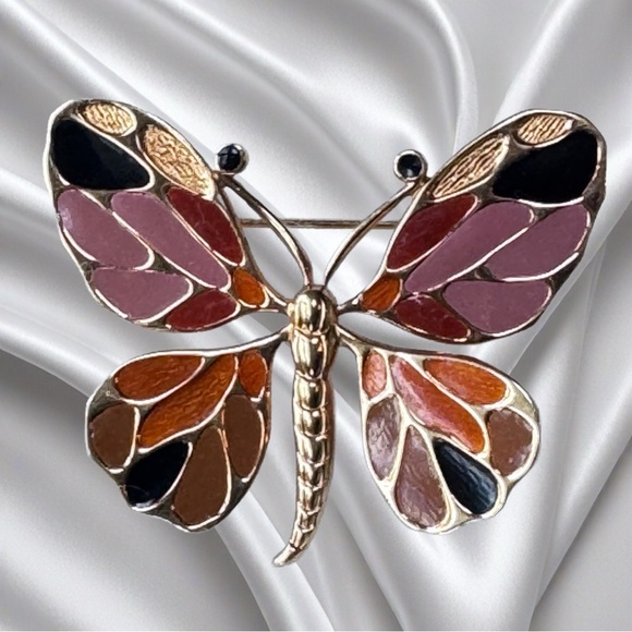 CHRISTIAN DIOR 1970s Germany, vintage gold enamel brooch,...